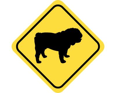 Warnschild Bulldogge Aufkleber Aufkleber