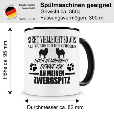 Tasse mit dem Motiv Ich denke an meinen Zwergspitz - Ansicht 2