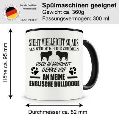 Tasse mit dem Motiv Ich denke an meine Englische Bulldogge Tasse