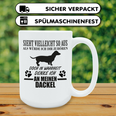 XXL Tasse mit dem Motiv Ich denke an Dackel - Ansicht 4