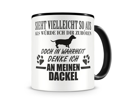 Tasse mit dem Motiv Ich denke an meinen Dackel