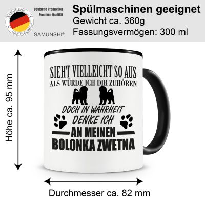 Tasse mit dem Motiv Ich denke an meinen Bolonka Zwetna - Ansicht 2