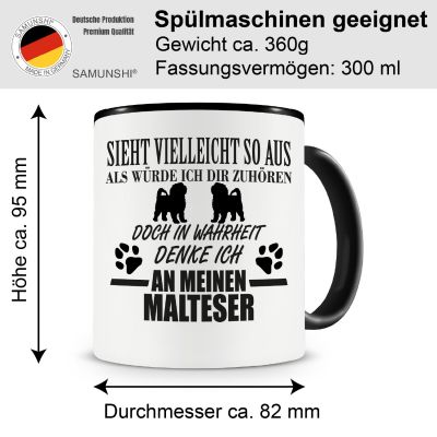 Tasse mit dem Motiv Ich denke an meinen Malteser Tasse