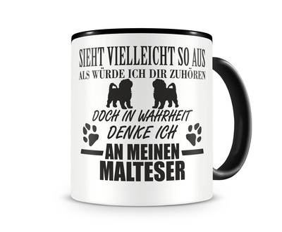 Tasse mit dem Motiv Ich denke an meinen Malteser Tasse