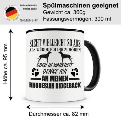 Tasse mit dem Motiv Ich denke an meinen Rhodesian Ridgeback Tasse