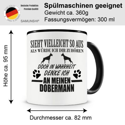 Tasse mit dem Motiv Ich denke an meinen Dobermann - Ansicht 2