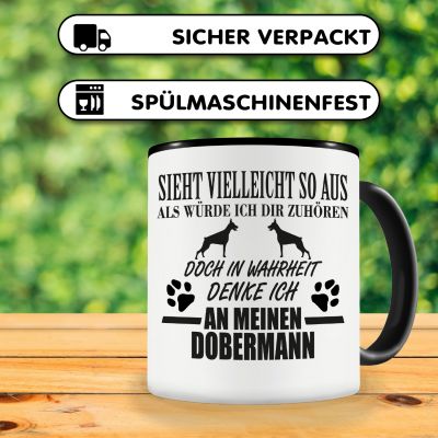 Tasse mit dem Motiv Ich denke an meinen Dobermann - Ansicht 4