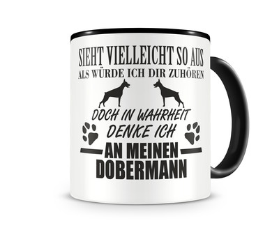 Tasse mit dem Motiv Ich denke an meinen Dobermann - Ansicht 1