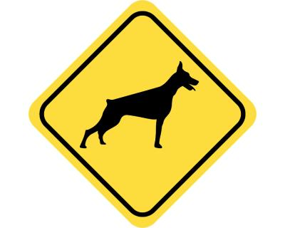 Warnschild Dobermann Aufkleber