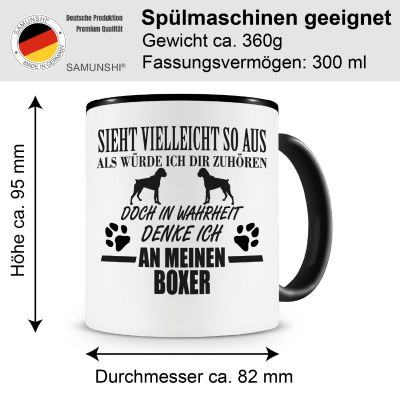 Tasse mit dem Motiv Ich denke an meinen Boxer - Ansicht 2