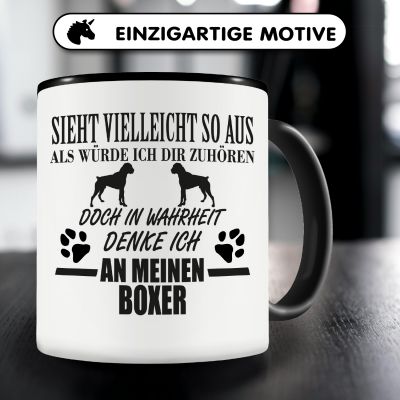 Tasse mit dem Motiv Ich denke an meinen Boxer - Ansicht 3