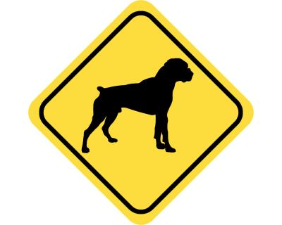 Warnschild Boxer Aufkleber