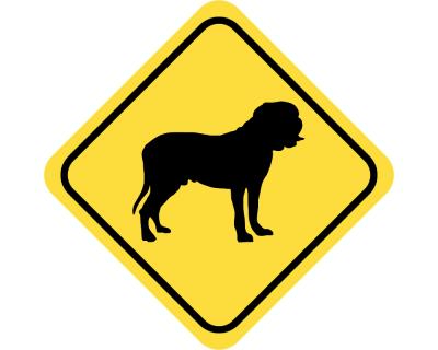 Warnschild Bordeaux Dogge Aufkleber