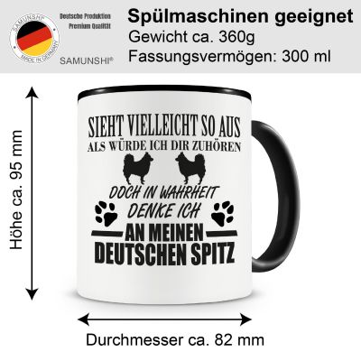 Tasse mit dem Motiv Ich denke an meinen Deutschen Spitz Tasse