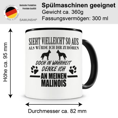 Tasse mit dem Motiv Ich denke an meinen Malinois Tasse