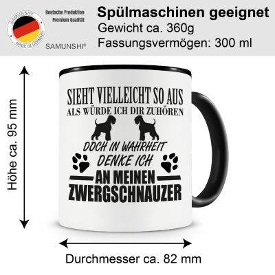 Tasse mit dem Motiv Ich denke an meinen Zwergschnauzer - Ansicht 2