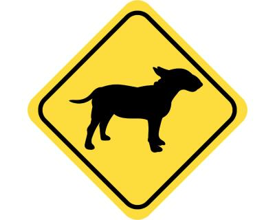 Warnschild Bullterrier Aufkleber - Ansicht 2