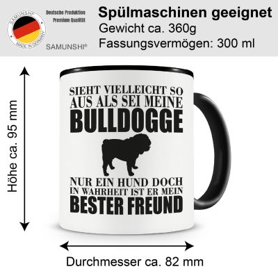 Tasse mit dem Motiv Bulldogge mein bester Freund - Ansicht 2