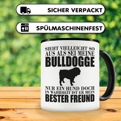 Tasse mit dem Motiv Bulldogge mein bester Freund - Ansicht 4