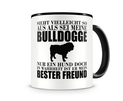 Tasse mit dem Motiv Bulldogge mein bester Freund - Ansicht 1
