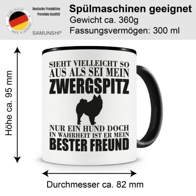 Tasse mit dem Motiv Zwergspitz mein bester Freund - Ansicht 2