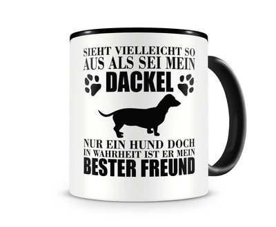 Tasse mit dem Motiv Dackel mein bester Freund