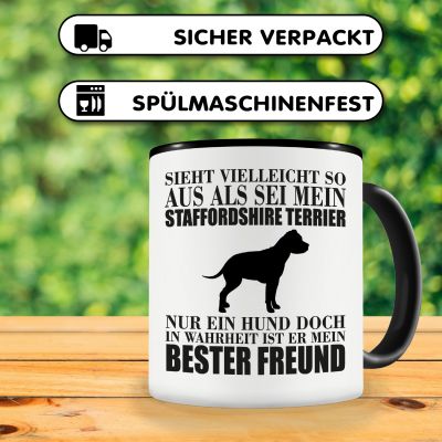 Tasse mit dem Motiv Staffordshire Terrier mein bester Freund - Ansicht 4