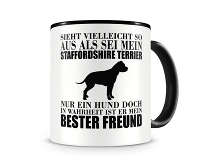 Tasse mit dem Motiv Staffordshire Terrier mein bester Freund