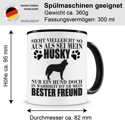 Tasse mit dem Motiv Husky mein bester Freund - Ansicht 2