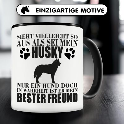 Tasse mit dem Motiv Husky mein bester Freund - Ansicht 3