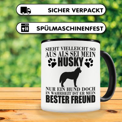 Tasse mit dem Motiv Husky mein bester Freund - Ansicht 4