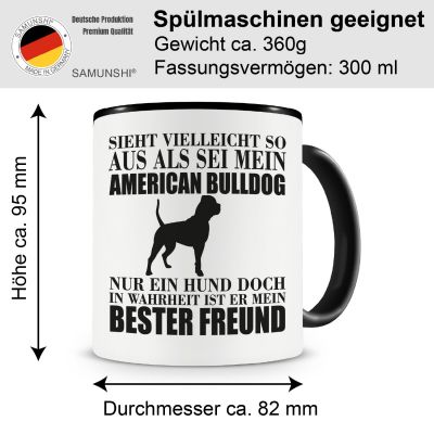 Tasse mit dem Motiv American Bulldog mein bester Freund - Ansicht 2