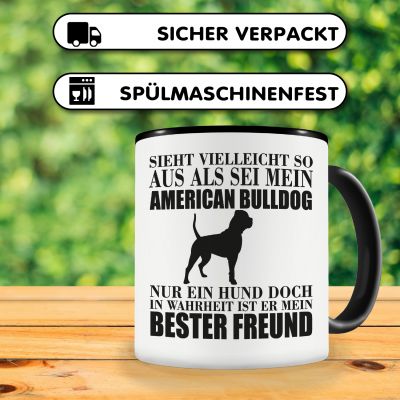 Tasse mit dem Motiv American Bulldog mein bester Freund - Ansicht 4