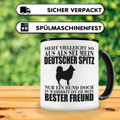 Tasse mit dem Motiv Deutscher Spitz mein bester Freund - Ansicht 4