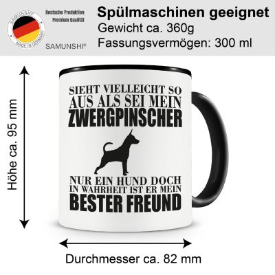 Tasse mit dem Motiv Zwergpinscher mein bester Freund - Ansicht 2
