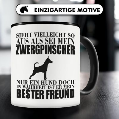Tasse mit dem Motiv Zwergpinscher mein bester Freund - Ansicht 3