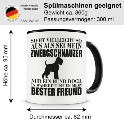 Tasse mit dem Motiv Zwergschnauzer mein bester Freund - Ansicht 2