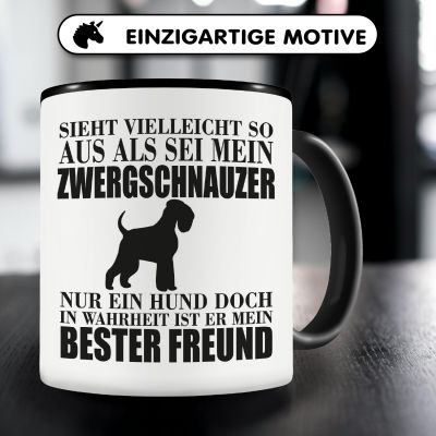 Tasse mit dem Motiv Zwergschnauzer mein bester Freund - Ansicht 3