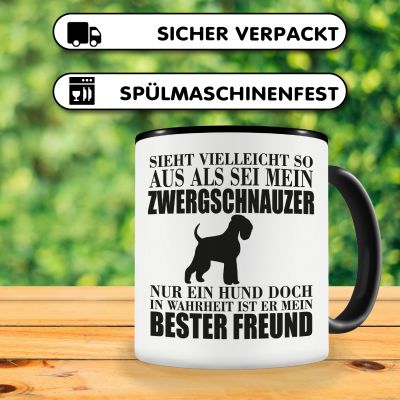 Tasse mit dem Motiv Zwergschnauzer mein bester Freund - Ansicht 4