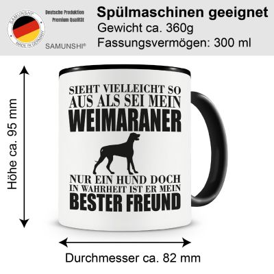 Tasse mit dem Motiv Weimaraner mein bester Freund - Ansicht 2