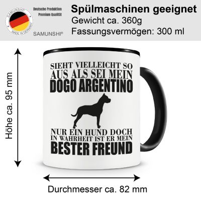 Tasse mit dem Motiv Dogo Argentino mein bester Freund - Ansicht 2
