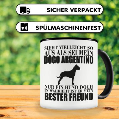 Tasse mit dem Motiv Dogo Argentino mein bester Freund - Ansicht 4