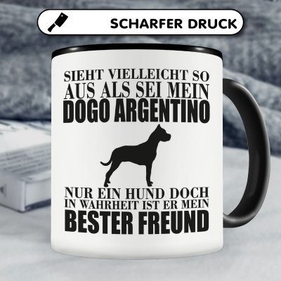 Tasse mit dem Motiv Dogo Argentino mein bester Freund - Ansicht 5