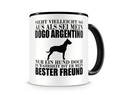 Tasse mit dem Motiv Dogo Argentino mein bester Freund - Ansicht 1