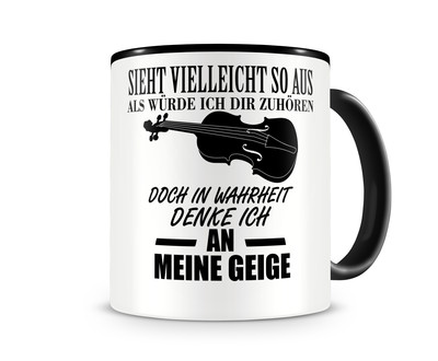 Tasse mit dem Motiv Ich denke an meine Geige