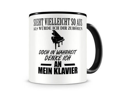 Tasse mit dem Motiv Ich denke an mein Klavier