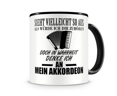 Tasse mit dem Motiv Ich denke an mein Akkordeon Tasse