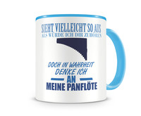 Tasse mit dem Motiv Ich denke an meine Panflte Tasse Modellnummer  hellblau/hellblau