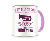 Tasse mit dem Motiv Ich denke an meine Tuba Tasse Modellnummer  rosa/rosa