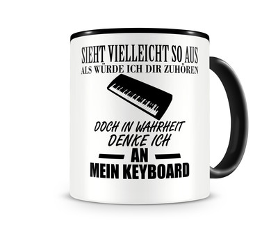 Tasse mit dem Motiv Ich denke an mein Keyboard